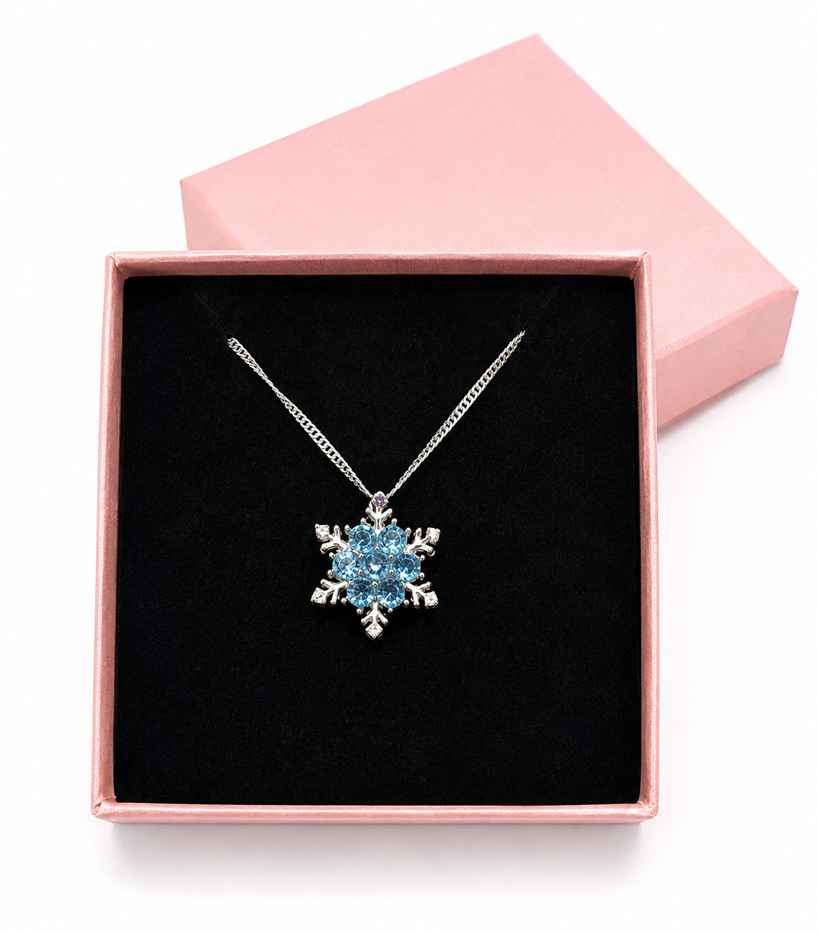 Blue Snowflake Necklace
