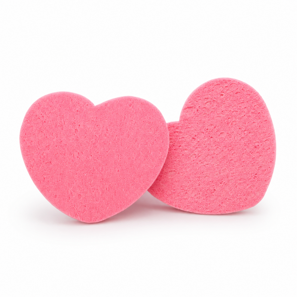 Twin-pack Heart Shaped Facial Sponge