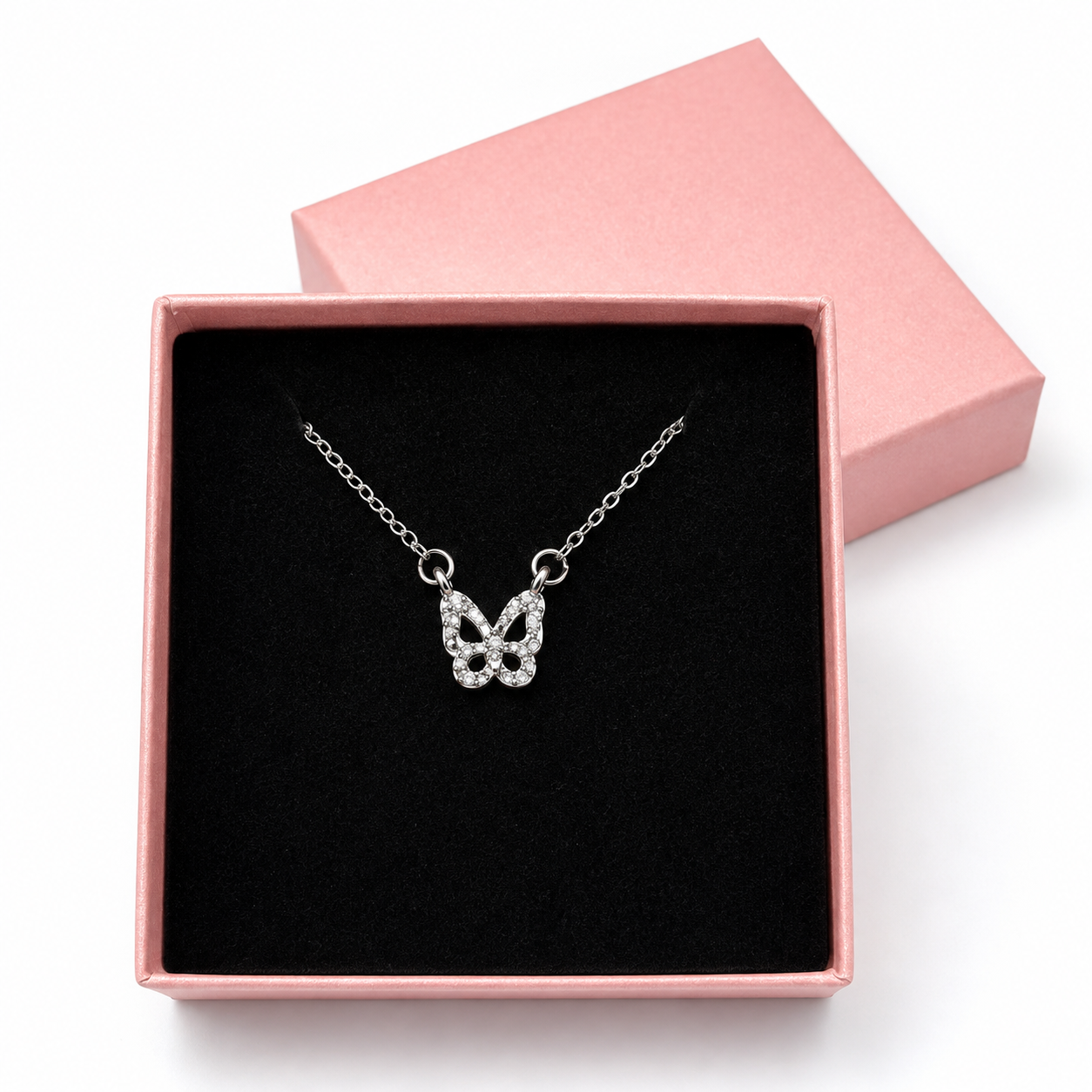 Diamanté Butterfly Necklace