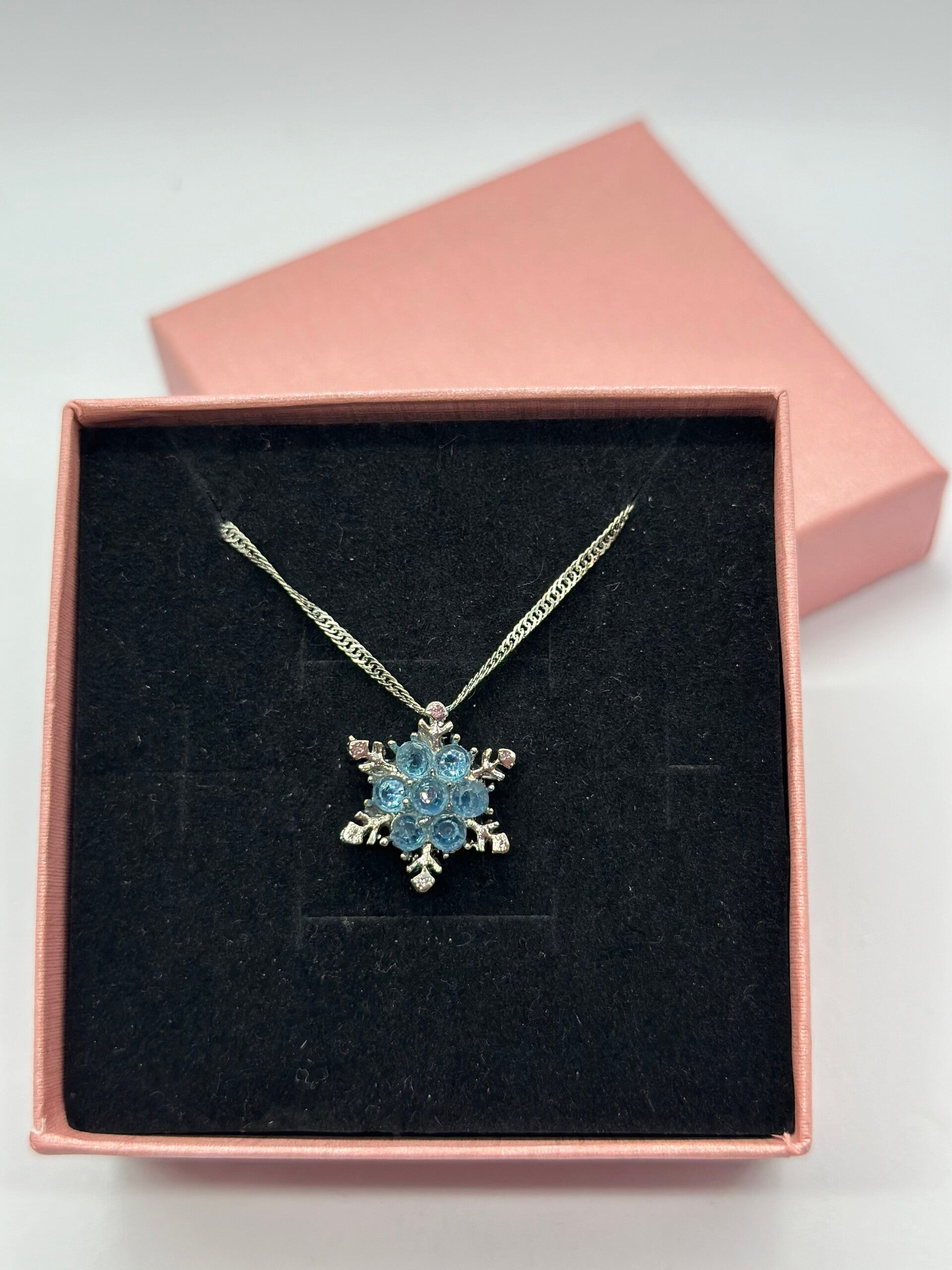Blue Snowflake Necklace