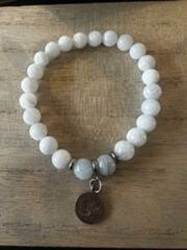 Bracelet pierre de lune et aigue-marine