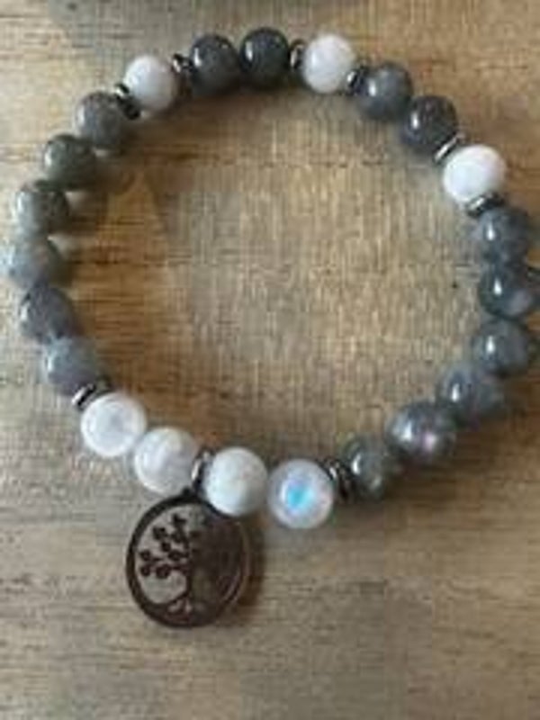 BRACET LABRADORITE ET PIERRE DE LUNE