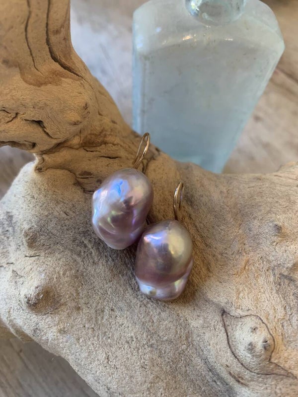 Pink Baroque Pearl Earrings