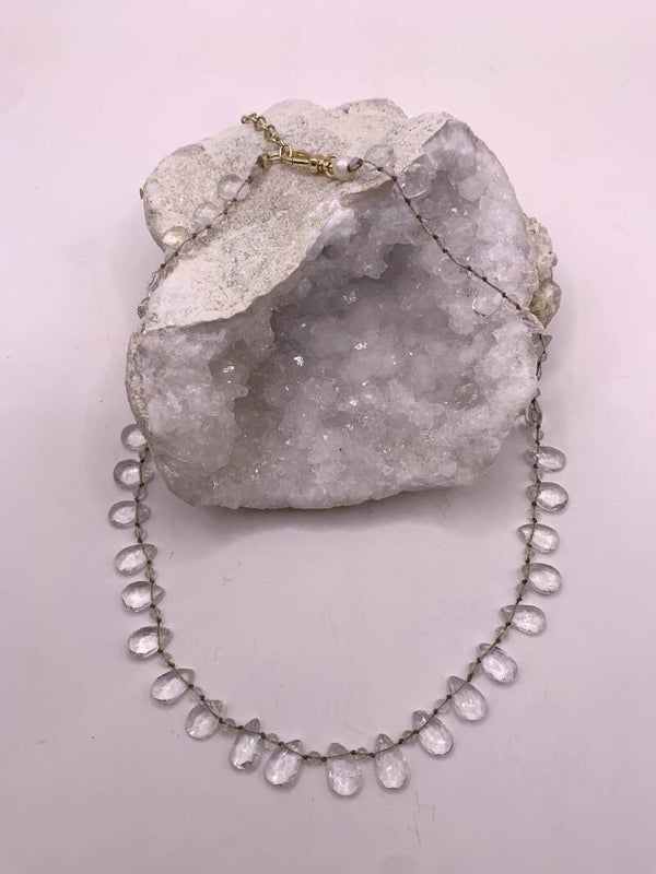 Clear Quartz Petal Necklace