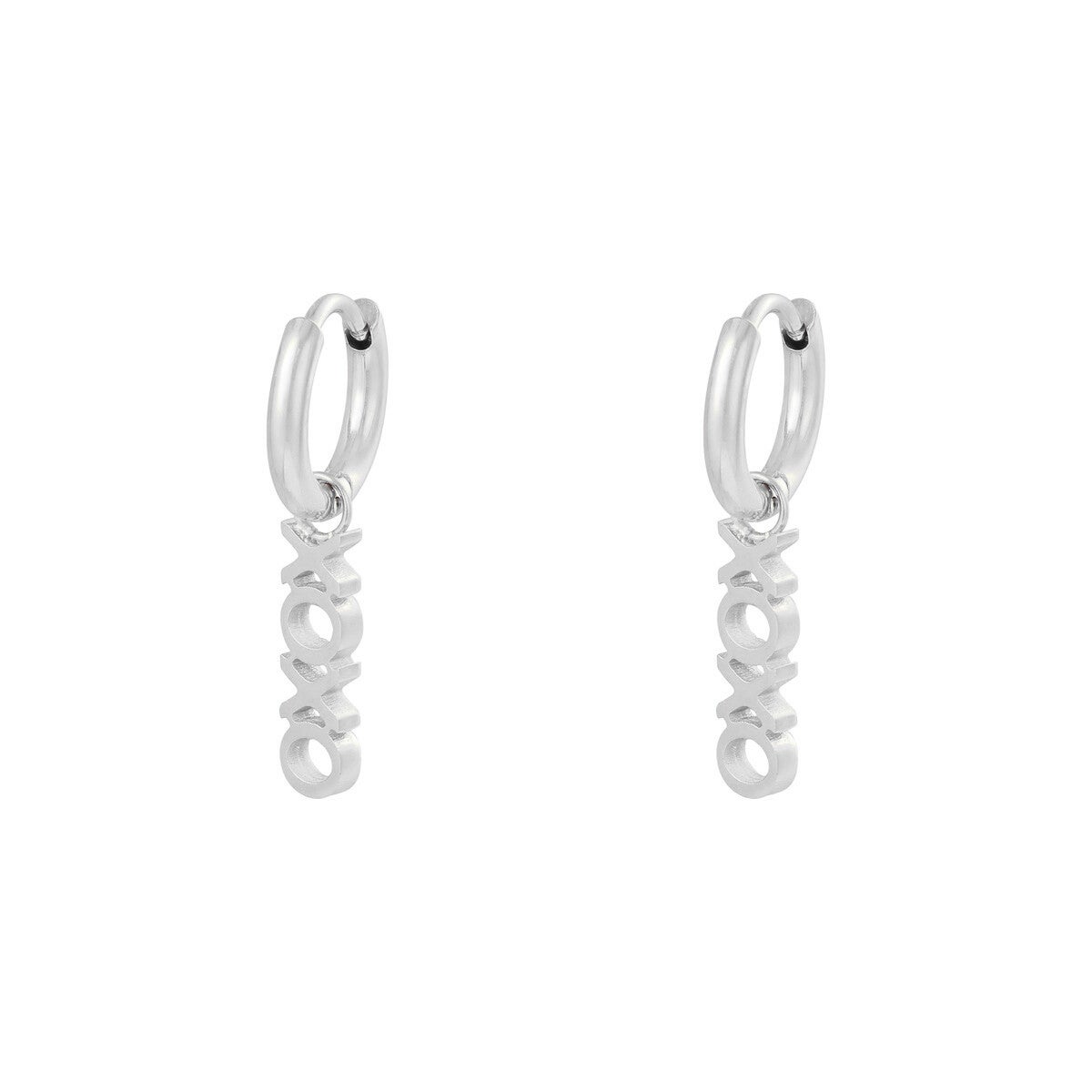 Oorbellen - XOXO (zilver)