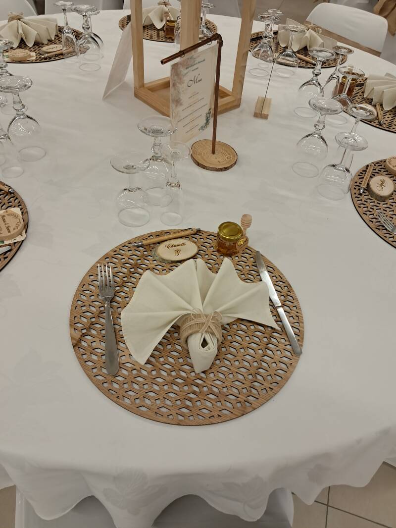 Location dessous assiette en bois champêtre