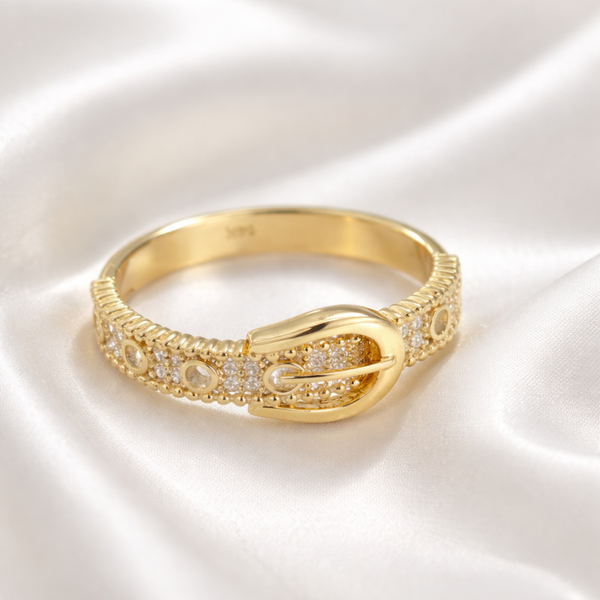 14K Yellow Gold Buckle Ring
