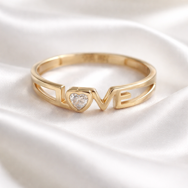 14K Yellow Gold Love Ring