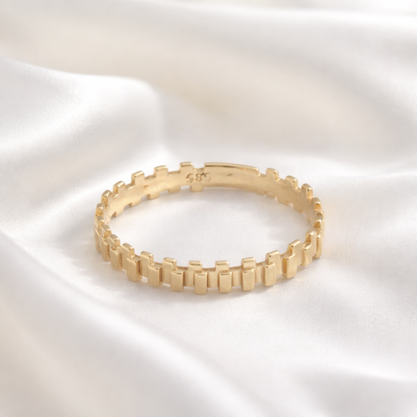 14K Yellow Gold Geometric Eternity Ring