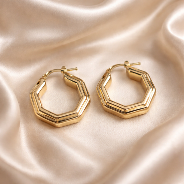 14K Yellow Gold Hoop Earrings