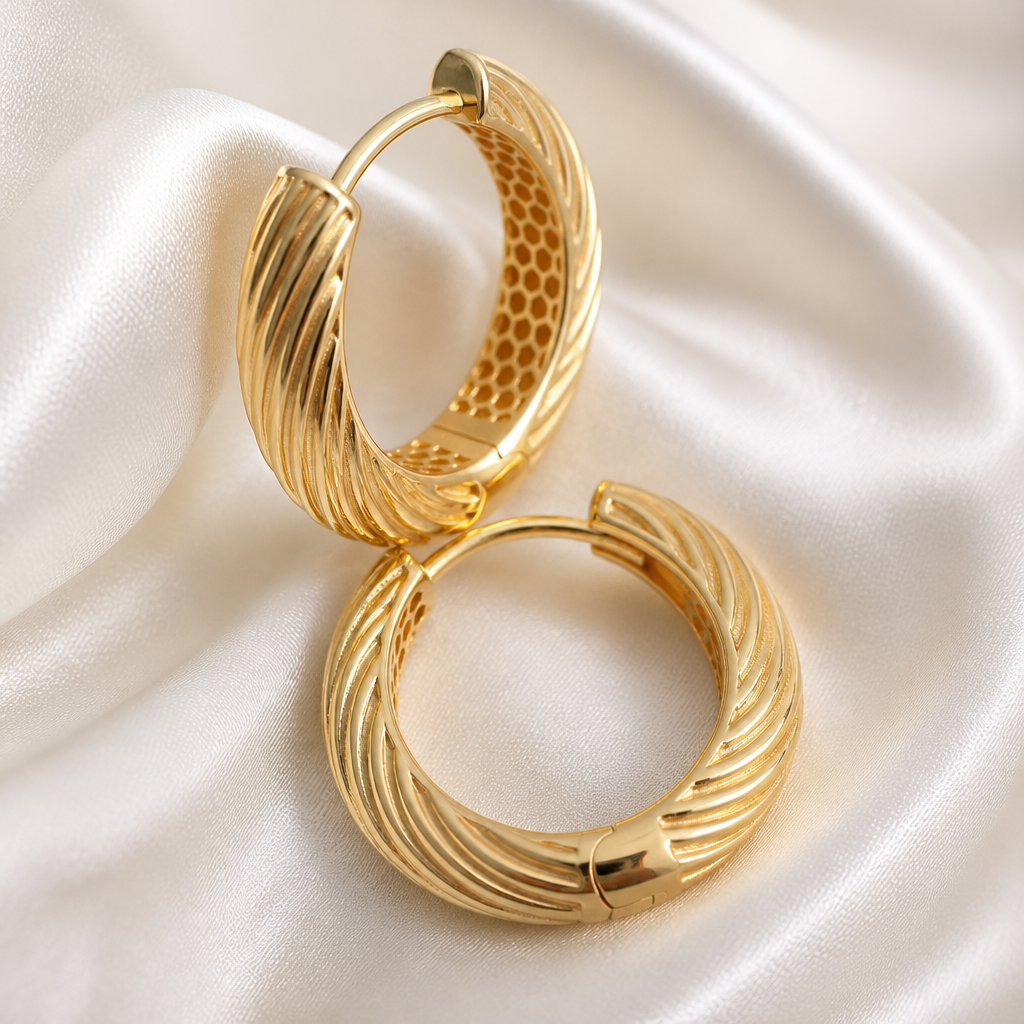 14K Yellow Gold Hoop Earrings