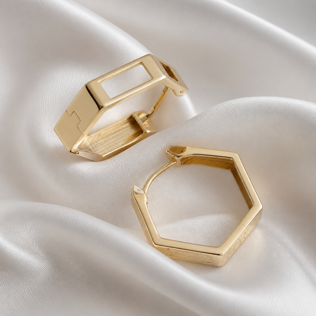 14K Yellow Gold Hoop Earrings