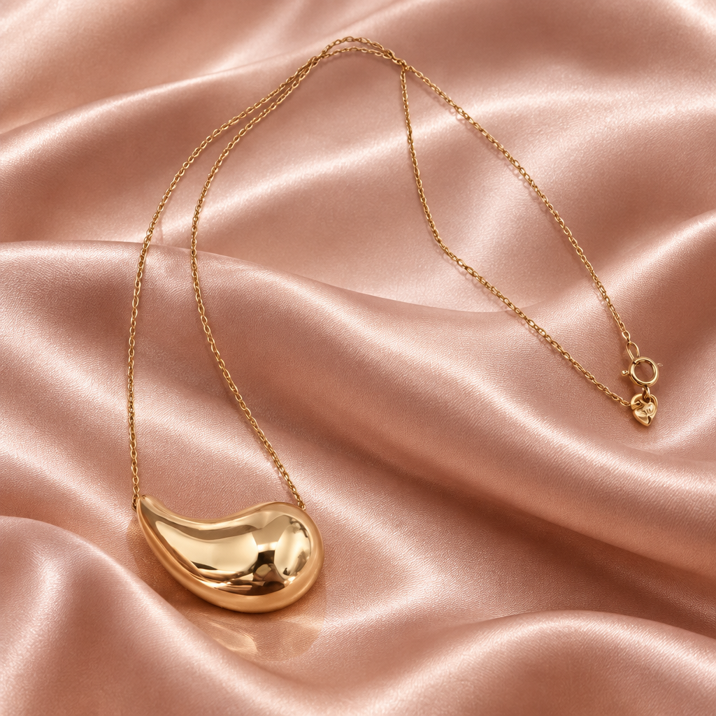 14K Yellow Gold Tear Necklace