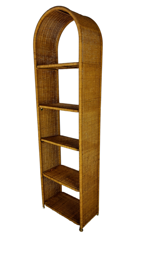 Vintage 1970s rattan cupboard