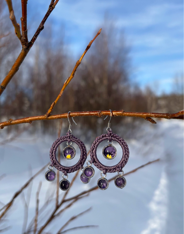 Matilda orvokki violetti pieni korvakoru