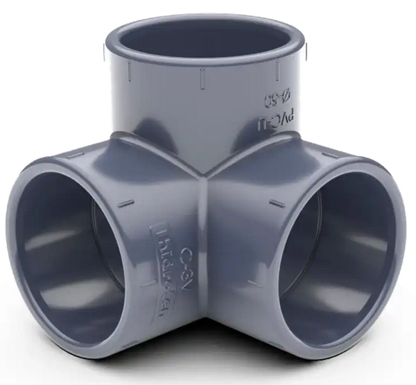 PVC 3-weg knie 90° PN10 - 63mm - C903V63