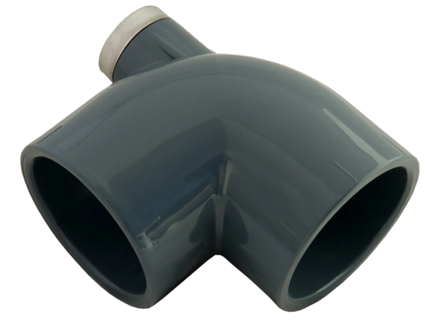 PVC Knie 90° met luchtaftap PN16 - 63mmx1/2" - C90631/2AIR
