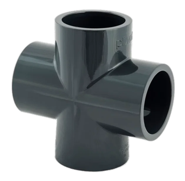 PVC Kruisstuk PN16 - 50mm  V/V/V/V