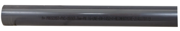 PVC drukbuis 50mm - 10bar - lengte 3mtr - TP50/103P