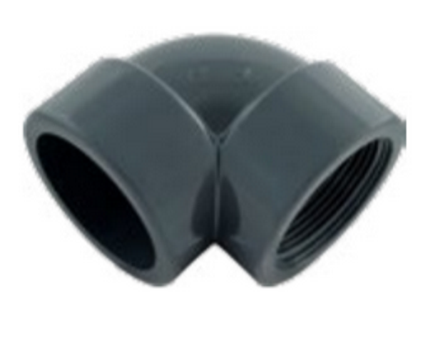 PVC Knie 90° verlopend PN10 - 75x2"1/2mof x bi dr - CM9075