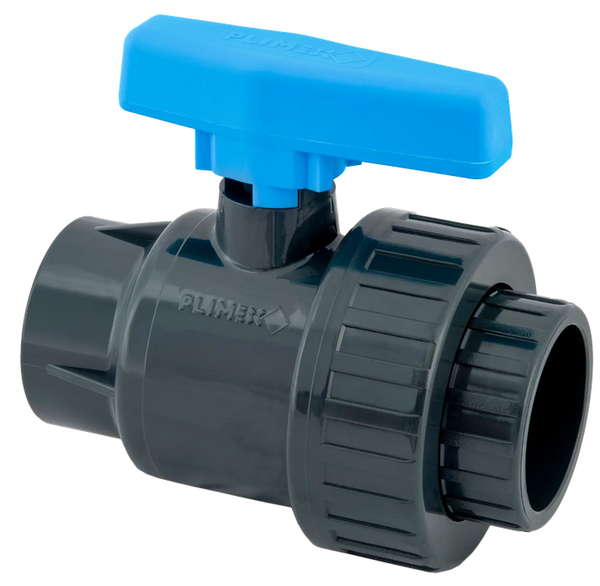 PVC  Kogelkraan met enkele wartel PN16 - 50mm - VSU50