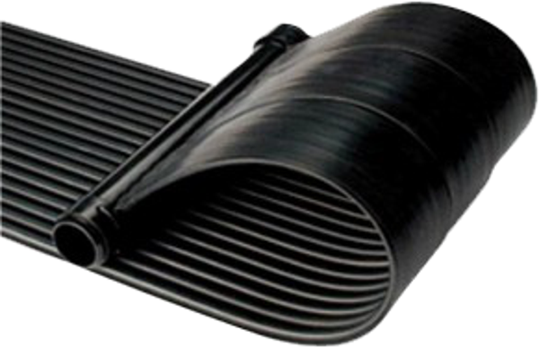Zonnepanelen/schermen EPDM/rubber 4x1m met collectoren