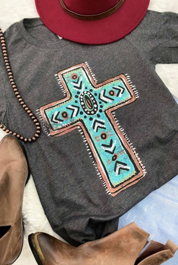Bella Canvas Turquoise Cross