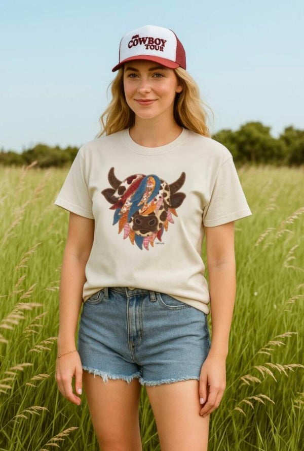 Fabric cow western Shirt
