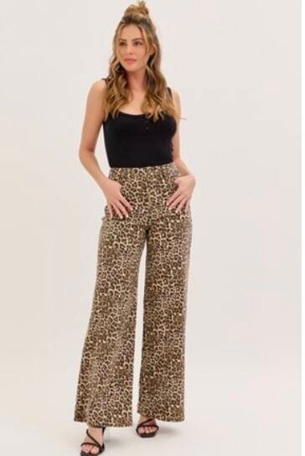 Leopard High Rise Wide Leg