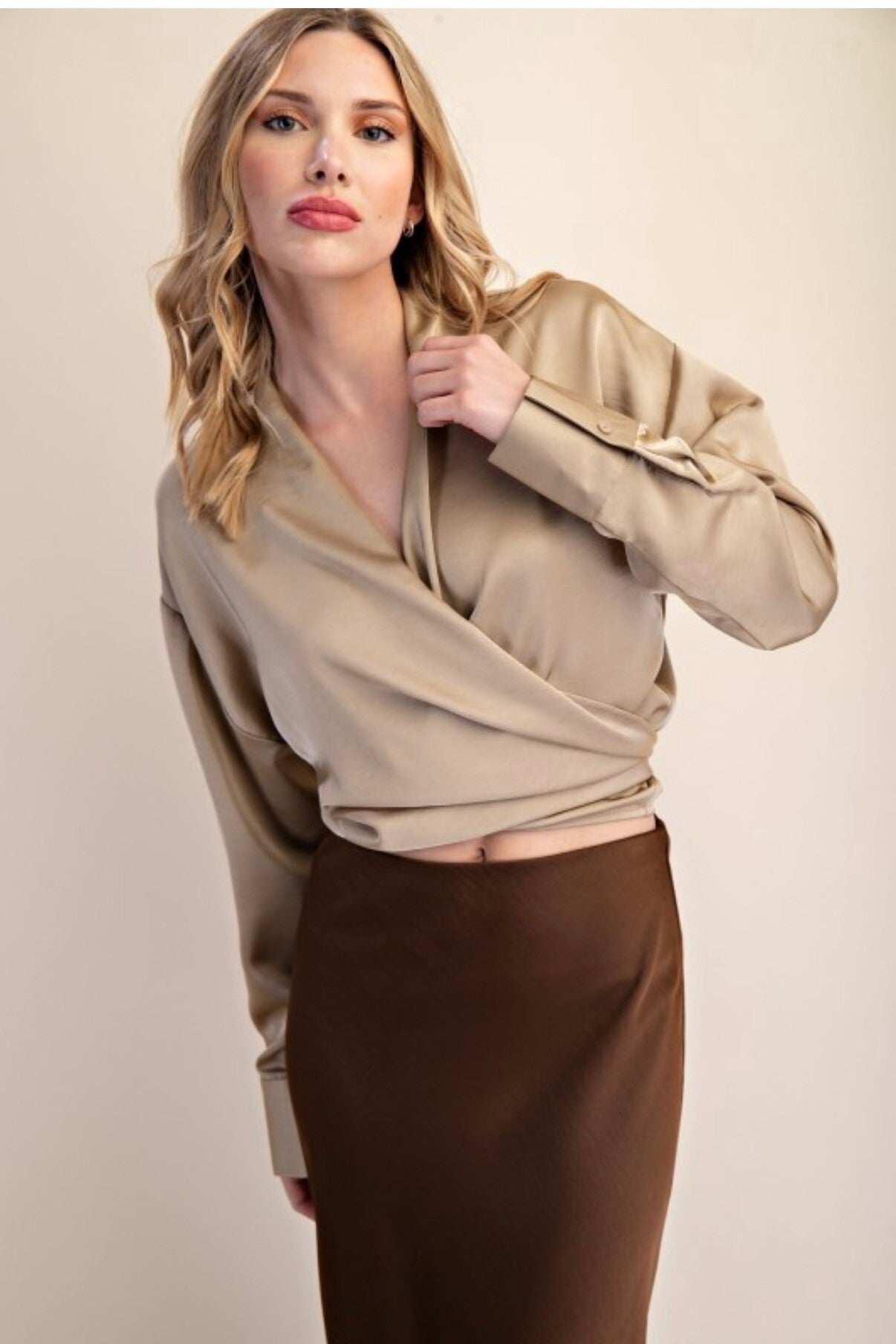 Solid Front Tie Top