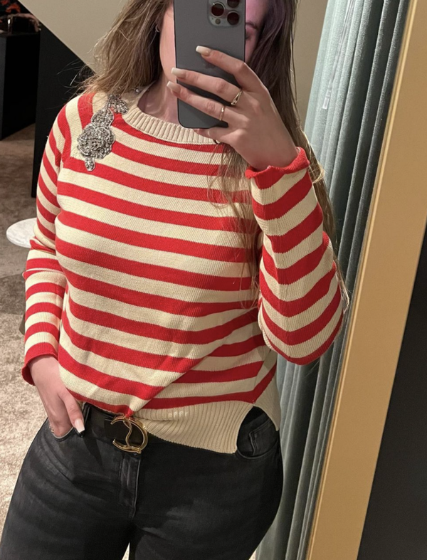 Semi Couture - Striped Sweater - Red/White