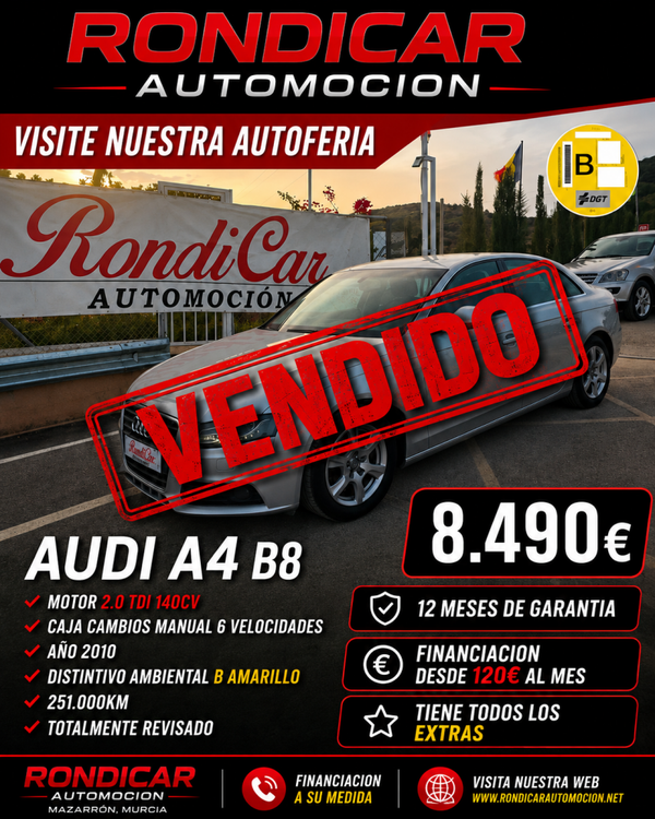 AUDI A4 MOTOR 2.0 TDI 140 CV MANUAL