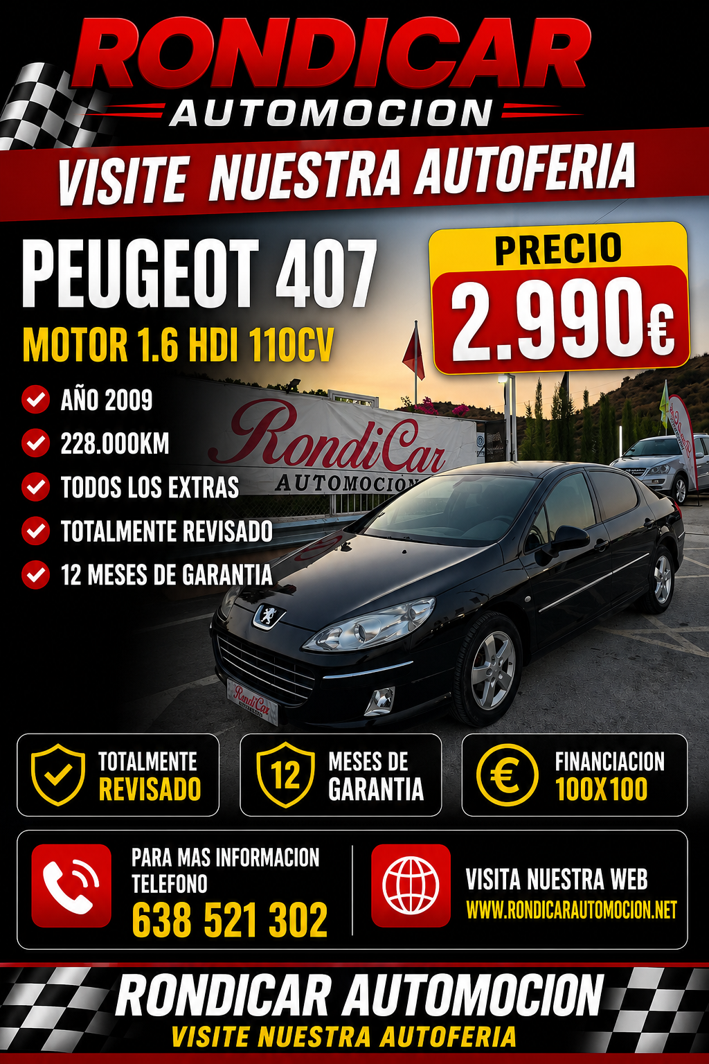PEUGEOT 407 MOTOR 1.6 HDI 110CV