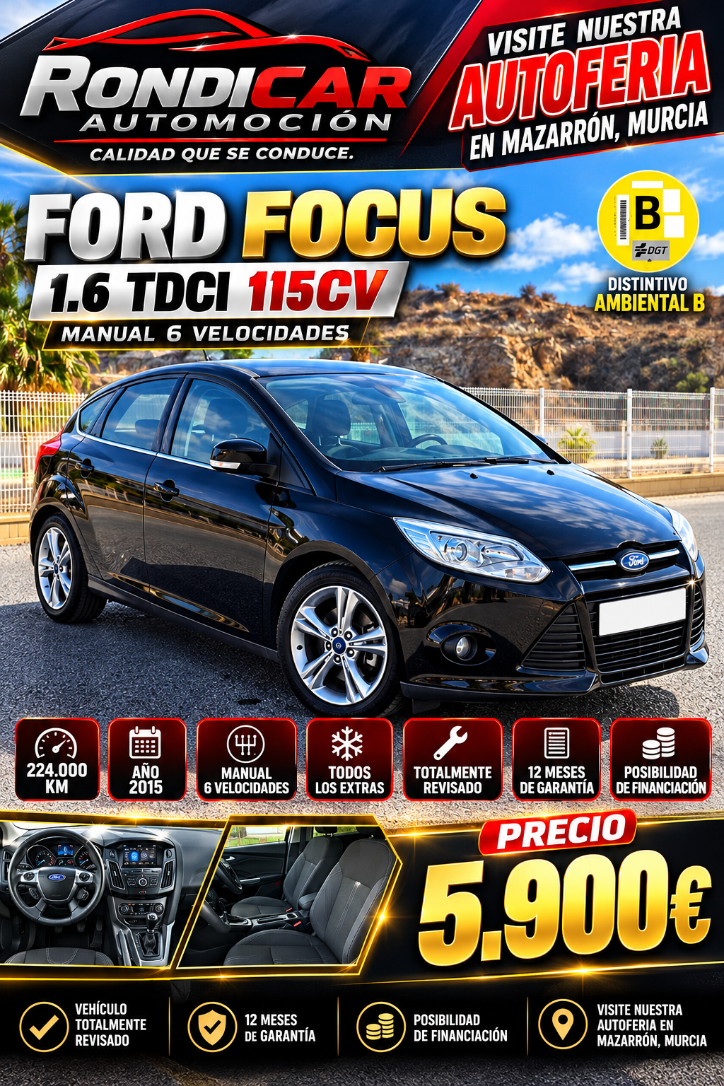 FORD  FOCUS 1.6 TDCI 115CV