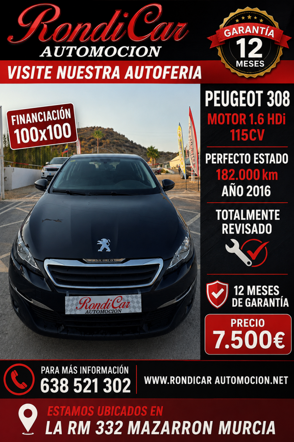 PEUGEOT 308 MOTOR 1.6 HDI 115CV
