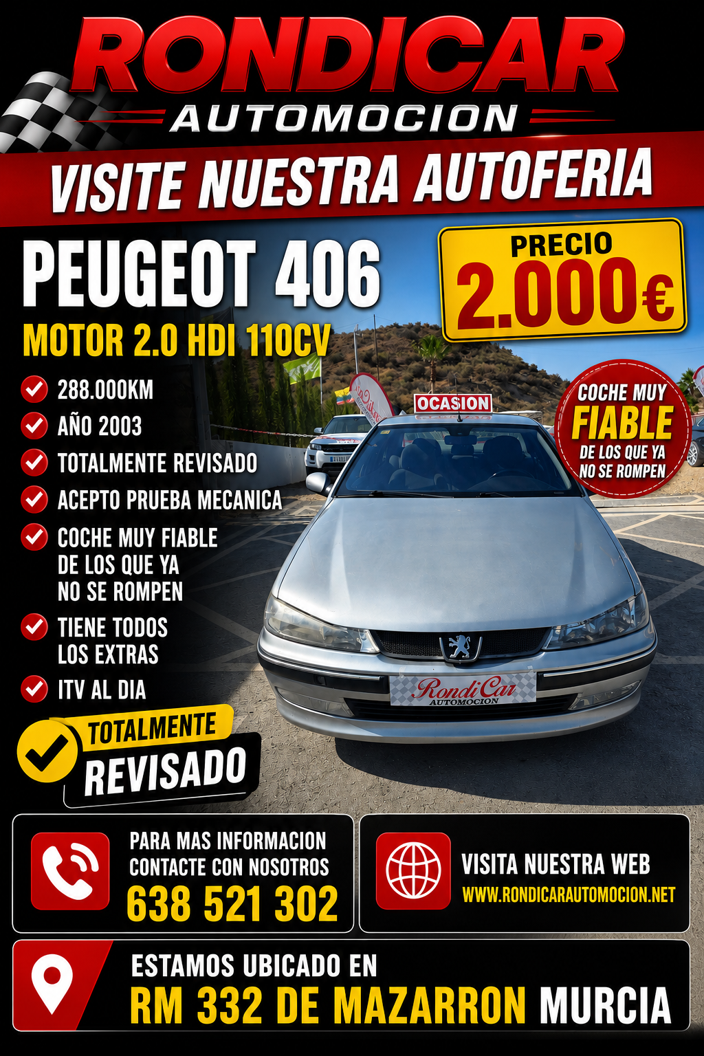 PEUGEOT 406 MOTOR 2.0 HDI 110CV