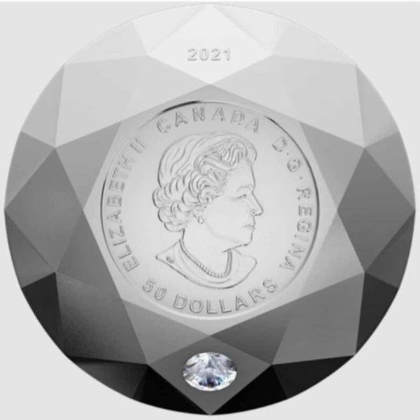 Pièce de 3 oz en argent pur en forme de diamant 2021