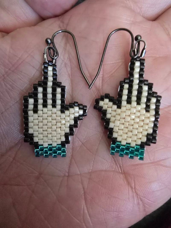 Beaded Miyuki middle finger earrings
