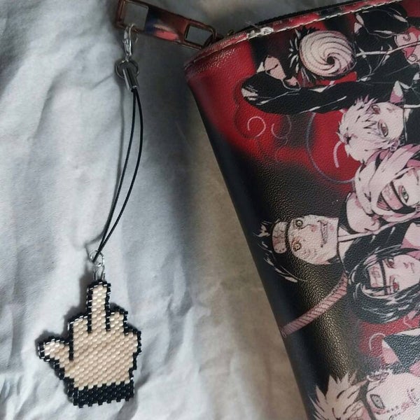 Beaded middle finger keychains