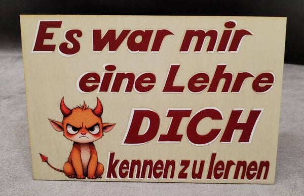 Es war mir eine Lehre dich kennenzulernen