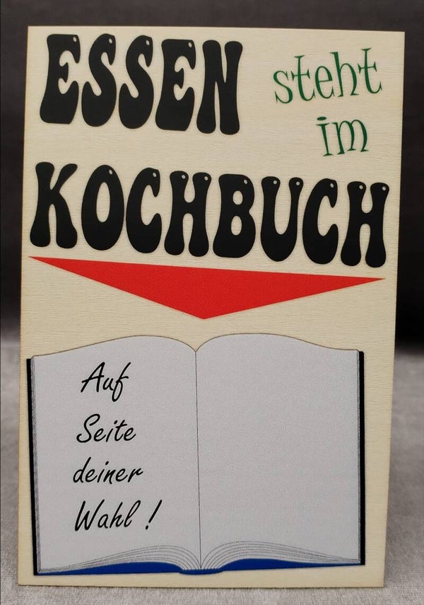 Essen steht im Kochbuch