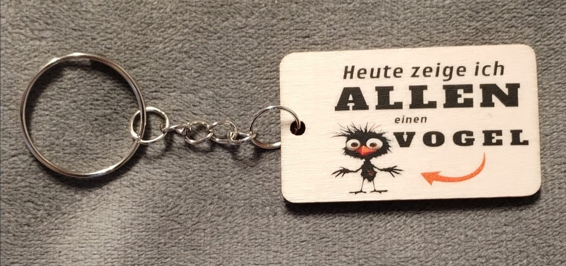 Heute zeige ich allen einen Vogel, Holz