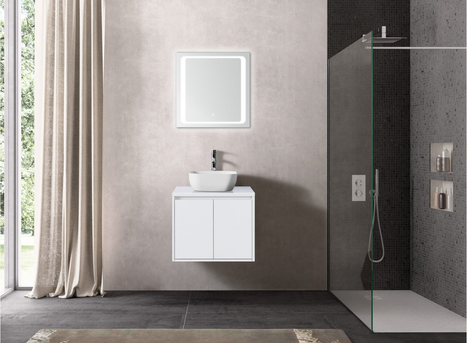 Badmeubelset Birmingham 60cm Hoogglans Wit