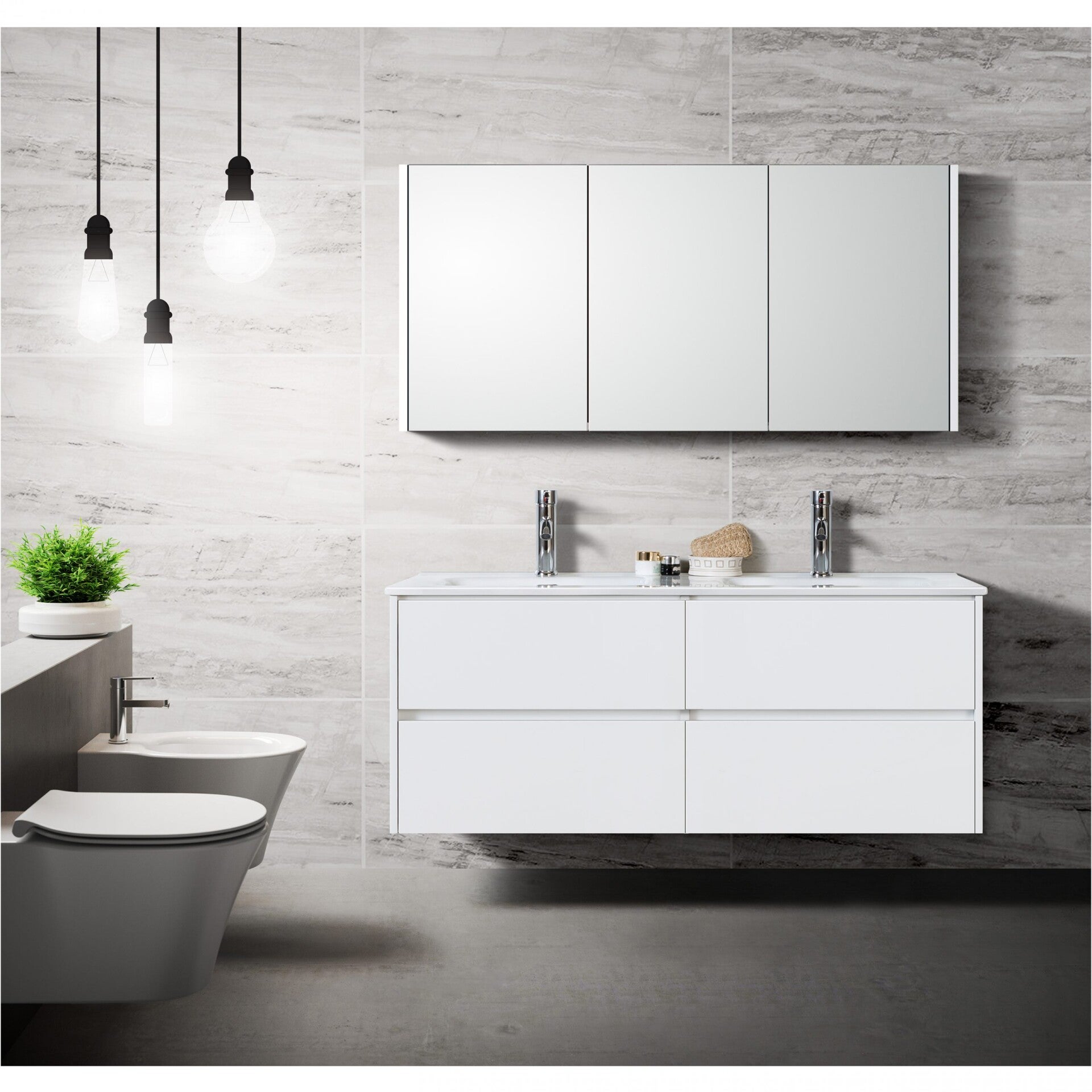 Badmeubelset Londen 120cm Hoogglans Wit