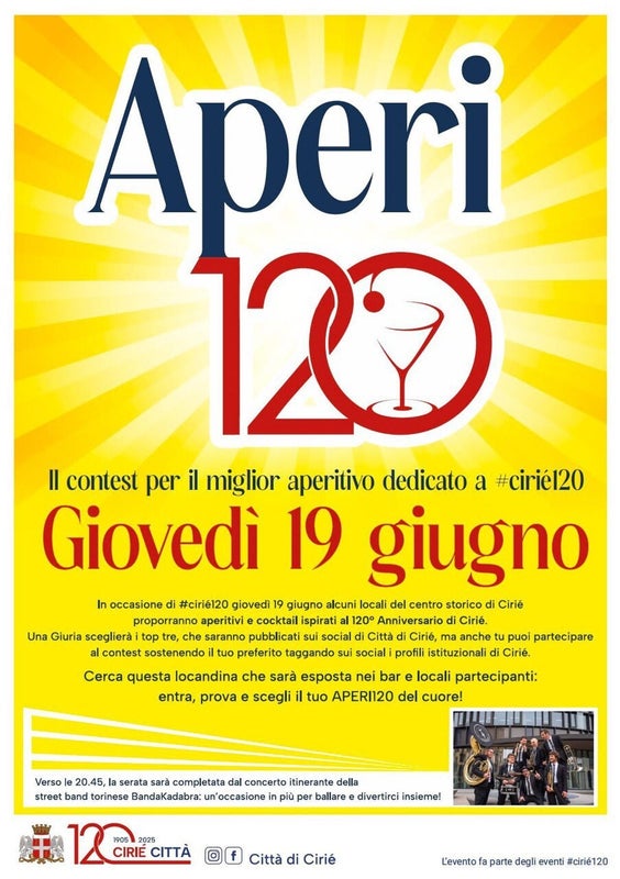 locandina del contest miglior aperitivo a ciriè