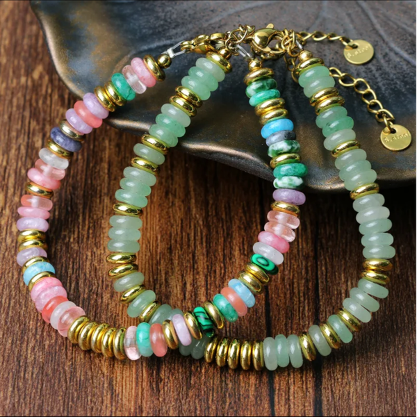 Stijl Klassiek Ronde 316L Roestvrij Staal Halfedelstenen Armbanden