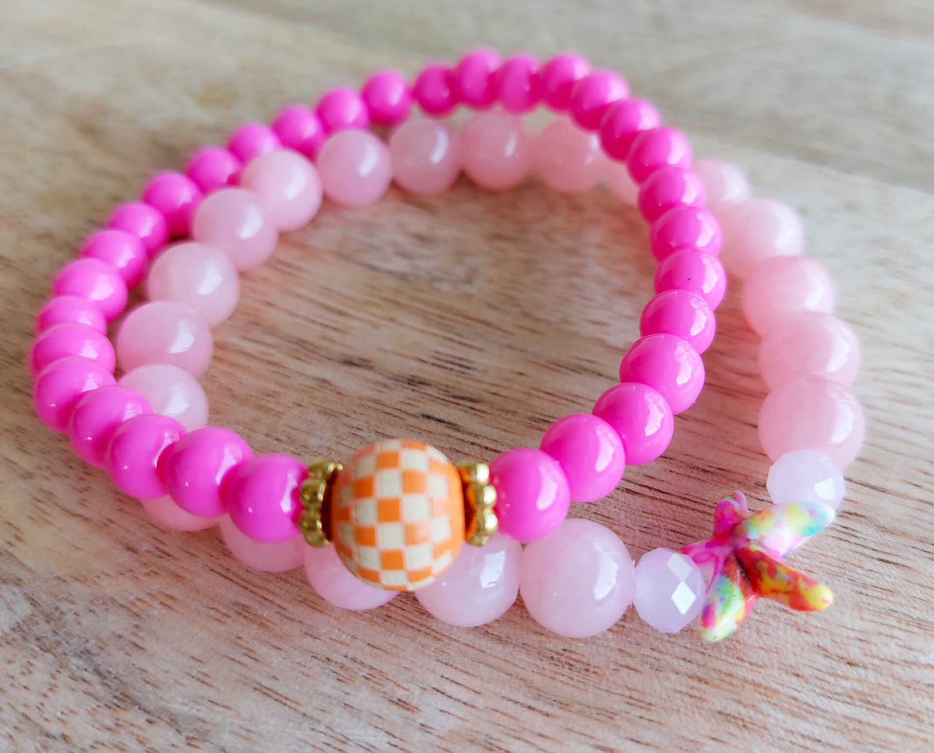 Setje roze gekleurde zeester