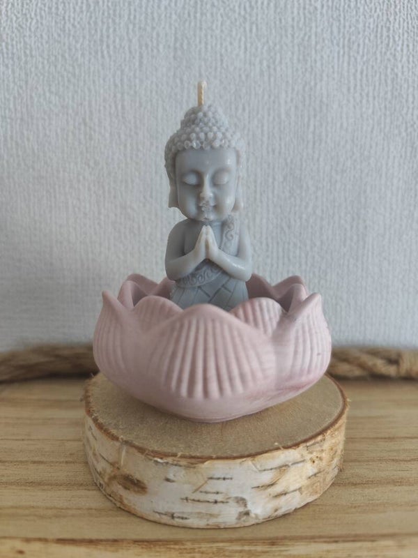 Bougie parfumée Violette/ Contenant en jesmonite