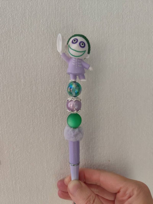 Stylo Personnalisé Halloween – Personnage Fantastique, Perles & Pompon