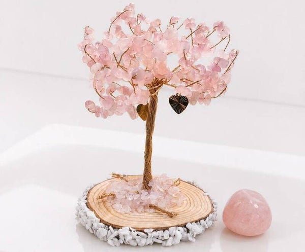 Arbre de vie en Quartz rose